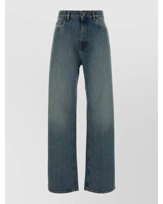 Miu Miu Blue Denim Regular-Fit Wide-Leg Trousers