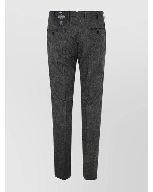 Incotex Gray Virgin Wool Straight-Leg Trousers for men