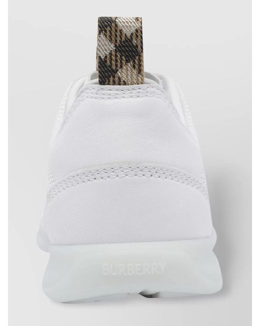 Burberry White Leather Low-Top Sneakers