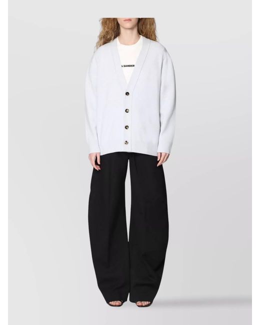 Bottega Veneta White Cashmere Ribbed Cardigan