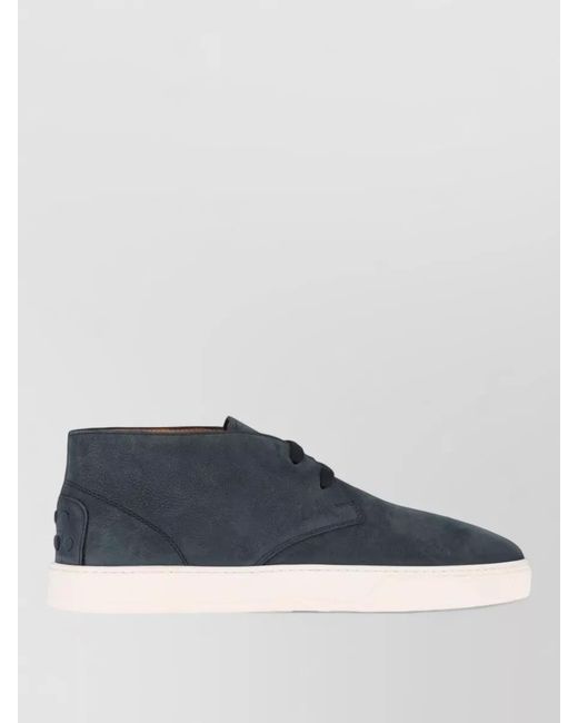 Tod's Blue Leather Low-Top Boots for men