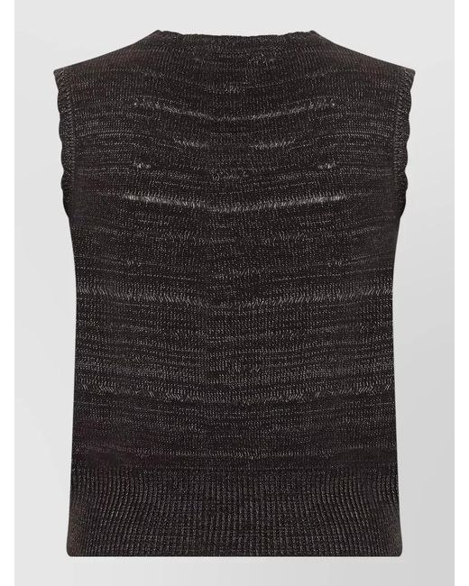 Vivienne Westwood Black Sleeveless Knit Top Logo Embroidery