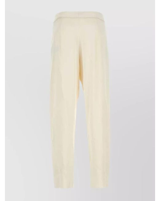 Saint Laurent White Tapered Satin Trousers for men
