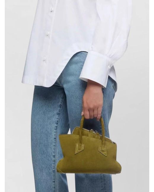 The Attico Green La Passeggiata Mini Suede Tote Bag