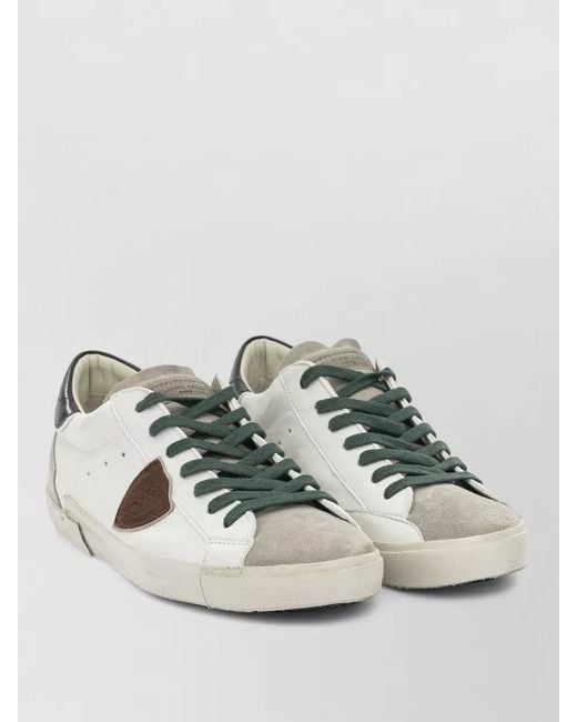 Philippe Model Metallic Casual Lace Up Suede Leather Sneakers for men