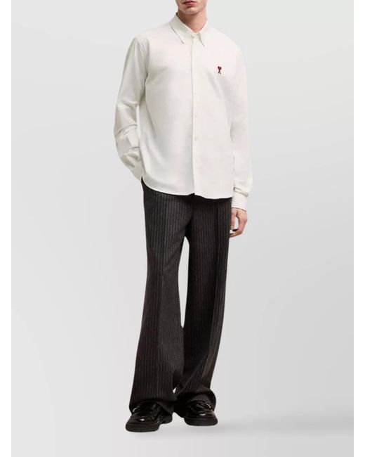 AMI White Heart Friend Cotton Shirt for men