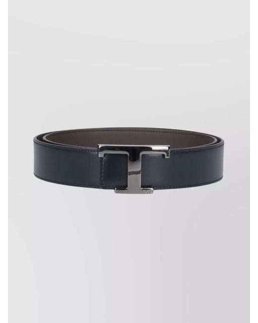 Tod's Blue Leather Reversible Belt for men