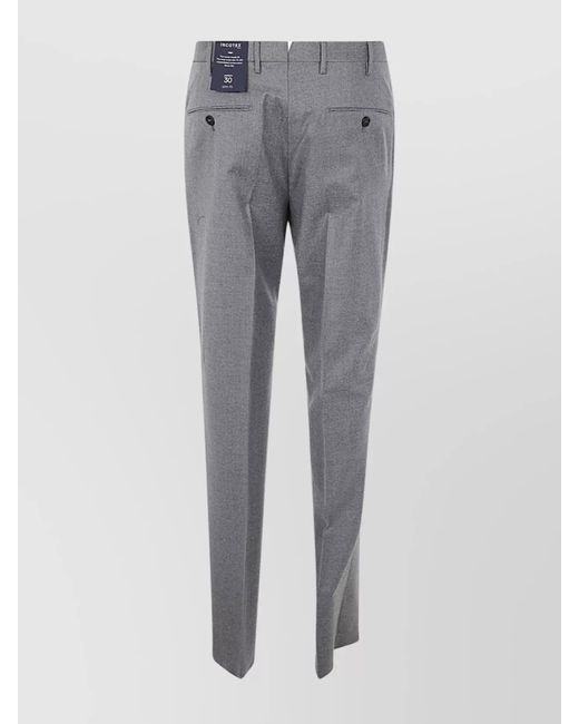 Incotex Gray Virgin Wool Tailored Trousers for men