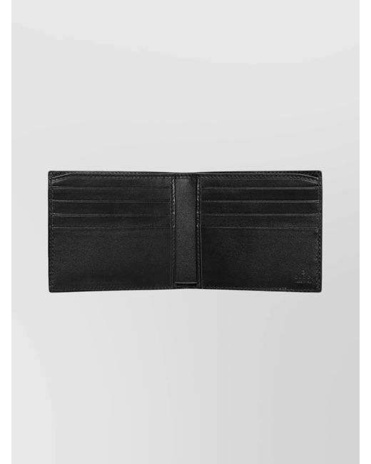 Gucci Black Leather Bi-Fold Wallet for men