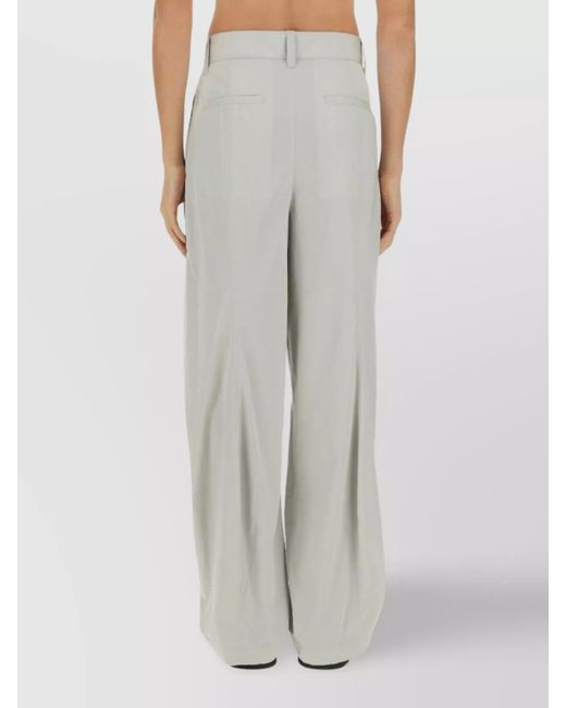 Bottega Veneta Gray Silk And Cotton Loose Trousers for men