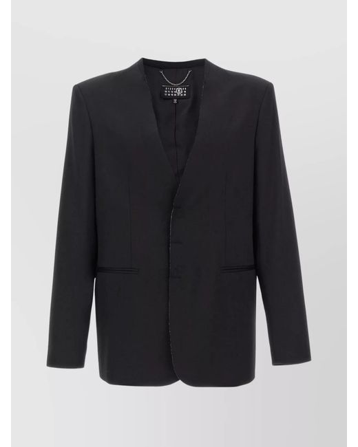 MM6 by Maison Margiela Blue Single-Breasted Blazer for men