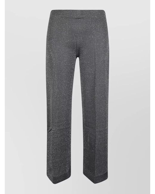 Circus Hotel Gray Viscose Trousers Straight Leg Elastic Waistband