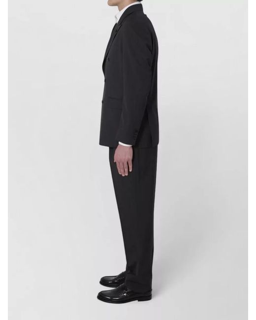 Lardini Black Double Breasted Suit Peak Lapels Tailoring for men