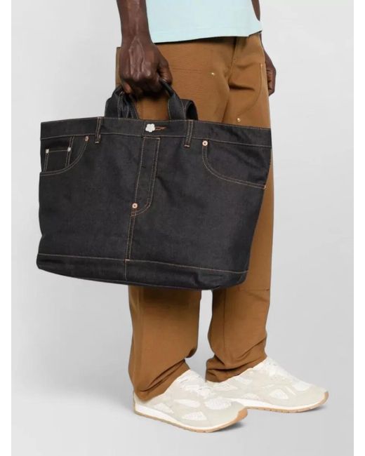 KENZO Black Canvas Tote Bag for men