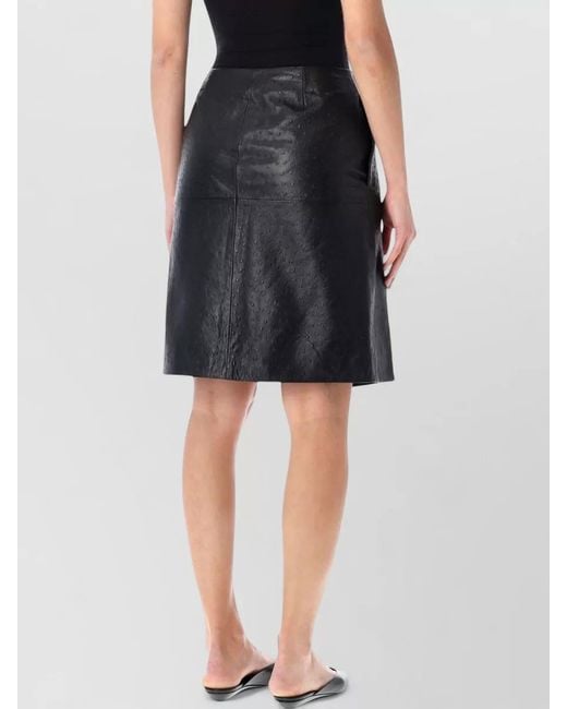 Loulou Black Gora Midi Skirt High Waist A Line