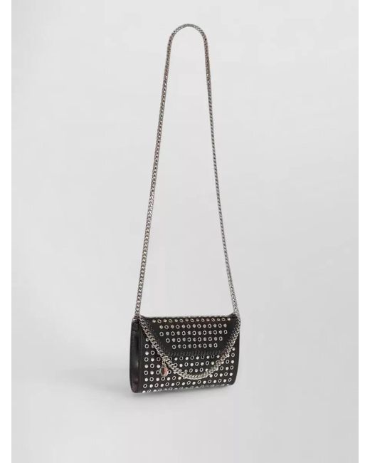 Stella McCartney White Falabella Chain Wallet Bag Studs Eyelets