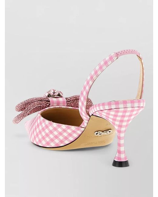 Mach & Mach Pink Slingback Pumps Double Bow Kitten Heel