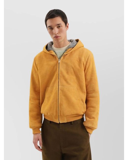 1989 STUDIO Natural Suede Hooded Jacket for men