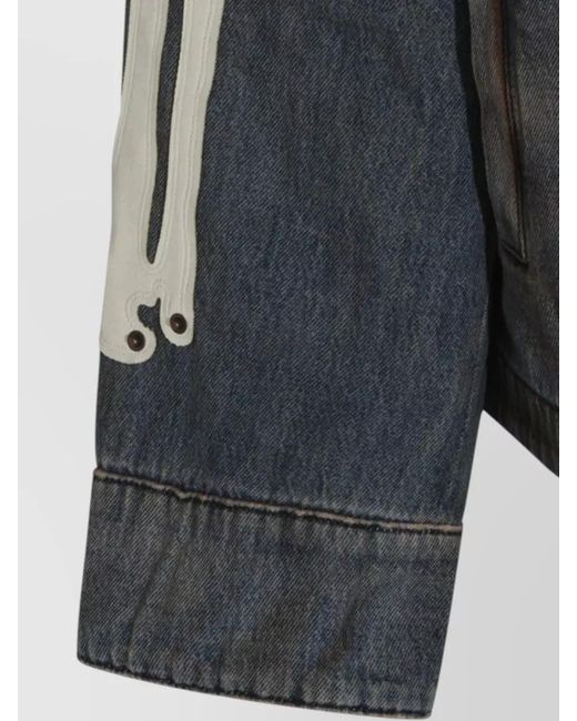 Amiri Black Lea Bones Denim Jacket Casual Style for men
