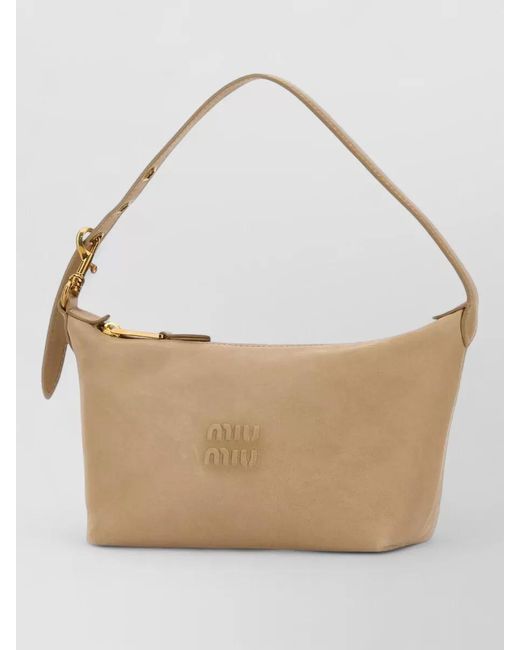 Miu Miu White Leather Shoulder Bag Tone Hardware