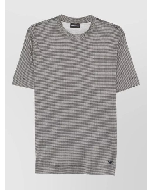 Emporio Armani Gray Patterned Short-Sleeve T-Shirt for men