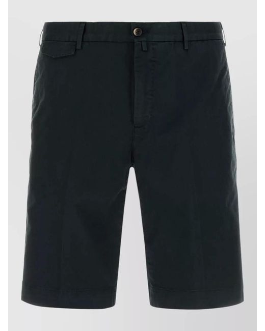 PT Torino Blue Stretch Cotton Bermuda Shorts Belt Loops for men