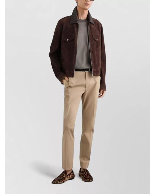 Dolce & Gabbana Natural Tailored Pants Button Detail Belt Loops for men