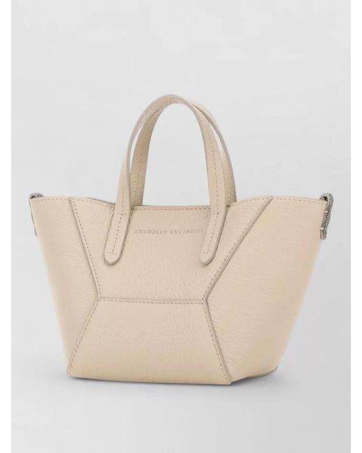 Brunello Cucinelli Natural Leather Shoulder Bag