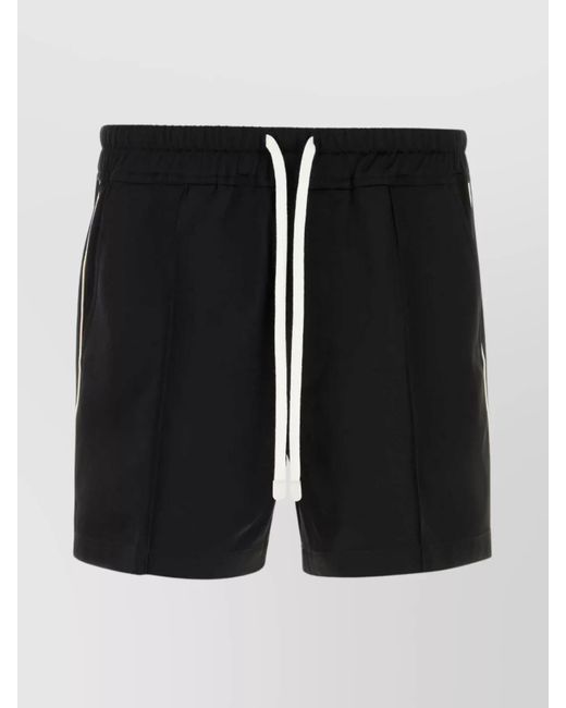 Tom Ford Black Satin Bermuda Shorts With Pockets And Elastic Waistband for men