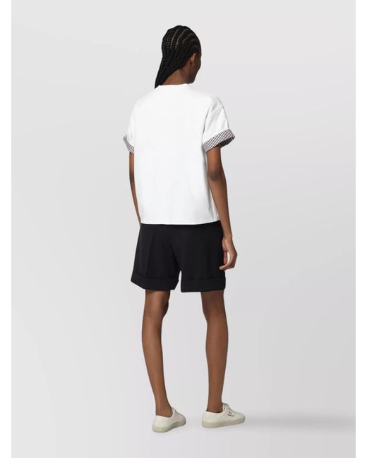 Bottega Veneta White Ribbed Cotton Crew Neck T-Shirt