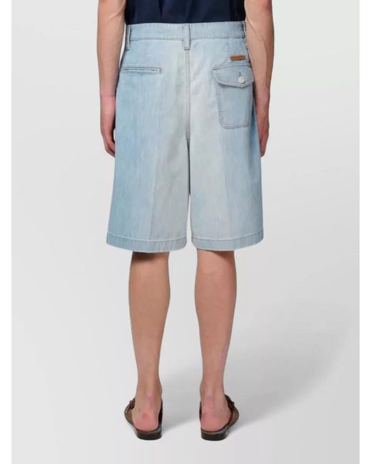 Marni Blue Denim Bermuda Shorts Cargo Pockets for men