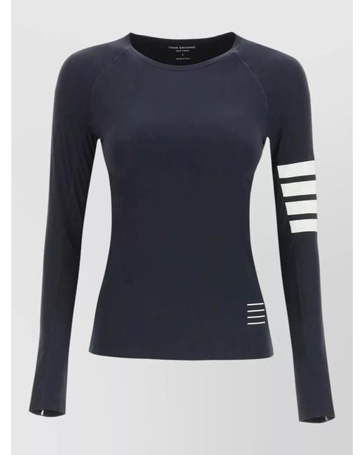 Thom Browne Blue Compression T-Shirt Raglan Long Sleeve Stripe