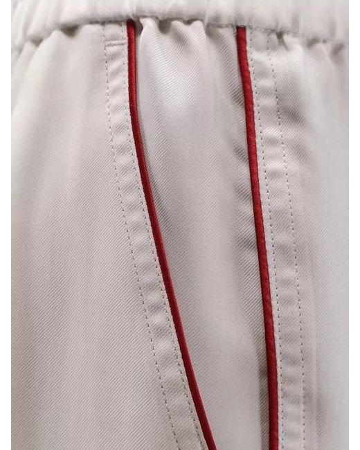 Tom Ford White Silk Cuffed Track Pants