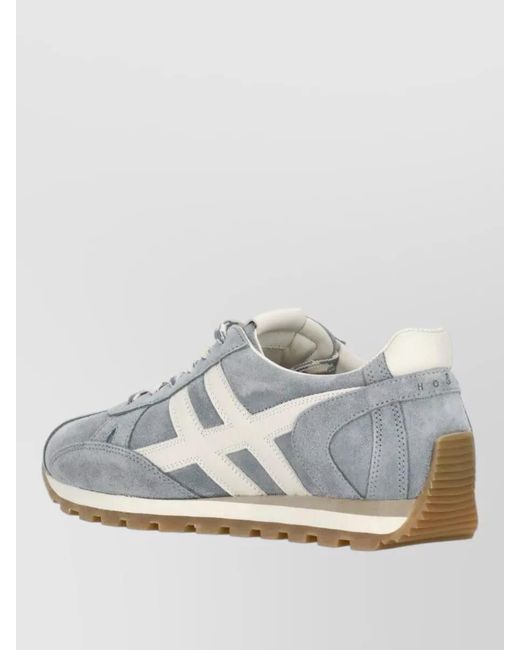 Hogan White Low Top Lace Up Suede Sneakers
