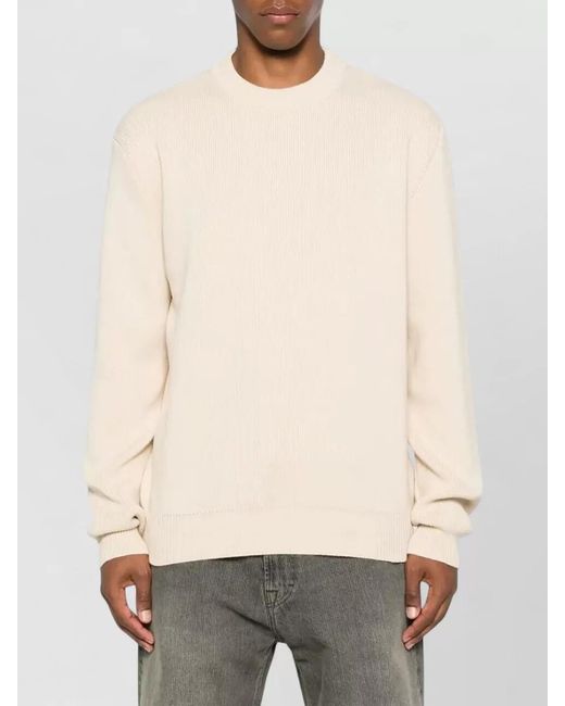 Golden Goose Deluxe Brand Natural Organic Cotton Logo-Intarsia Regular-Fit Crew-Neck Jumper for men