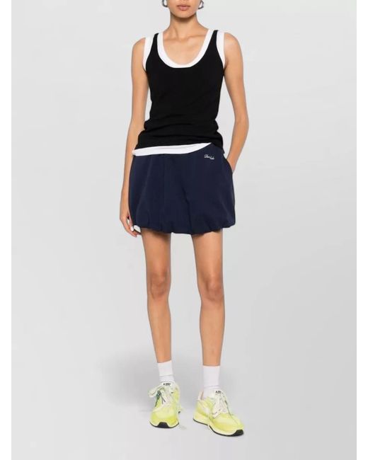 DUNST Blue Jersey Mini Skirt Bubble Hem Design