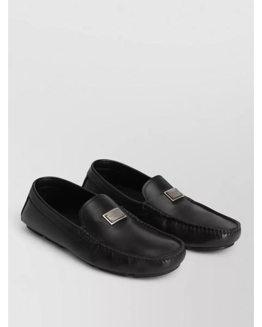 Dolce & Gabbana Black Leather Loafers for men