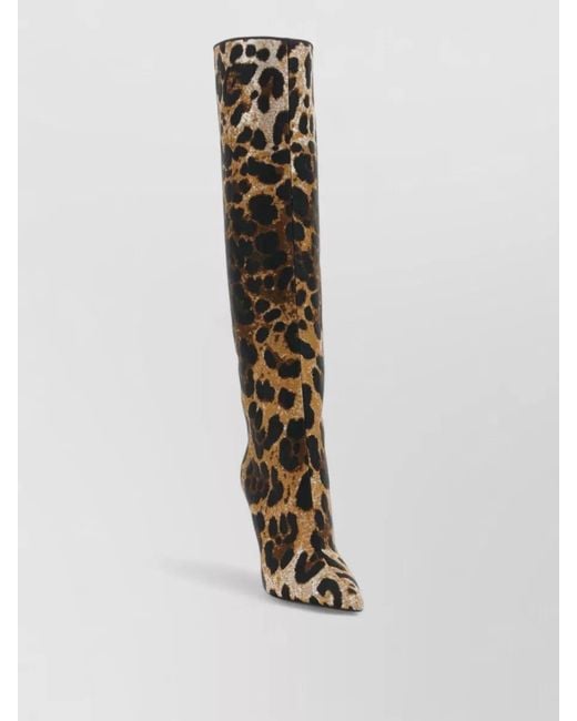 Dolce & Gabbana White Leopard-Jacquard High Boots