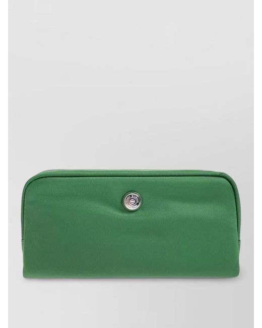 Tory Burch Green Medium Cosmetic Clutch Basil Zippered Case