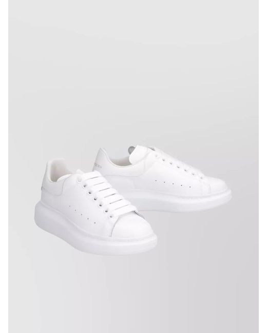 McQueen White Leather Oversized Low-Top Sneakers