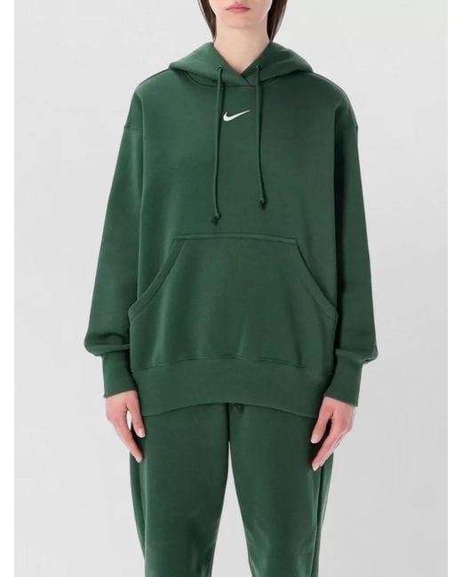 Nike Green Fleece Hoodie Adjustable Hood Relaxed Fit