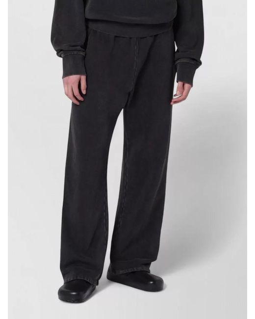 Entire studios Black Cotton Jogging Trousers Wide Leg Pockets for men