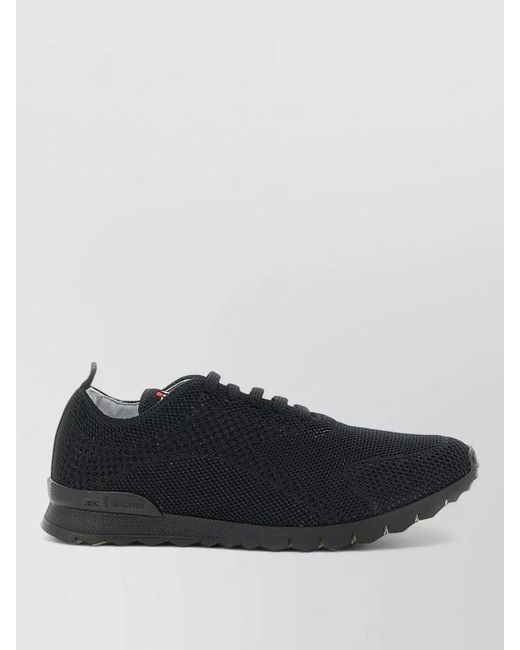 Kiton Black Cotton Low-Top Sneakers for men