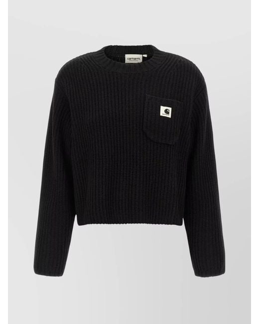 Carhartt Black Relaxed-Fit Crew-Neck Jumper