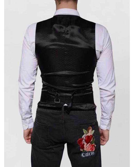 Dolce & Gabbana Blue Slim-Fit V-Neck Waistcoat for men
