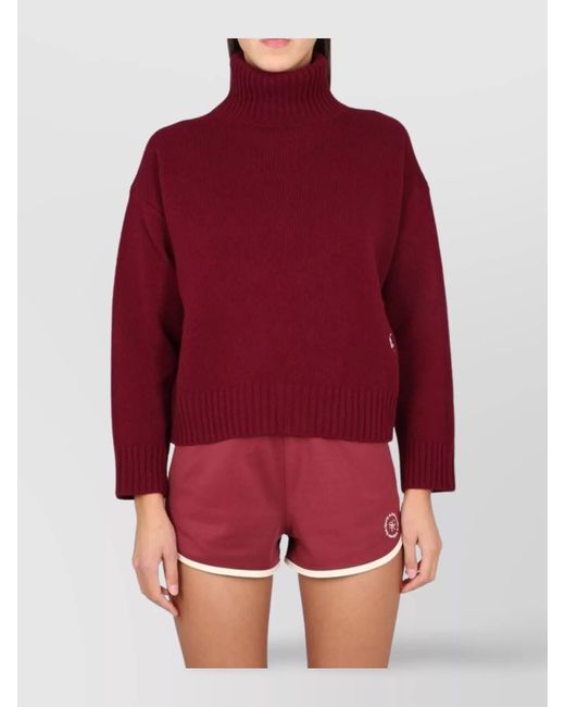 Sporty & Rich Red High Neck Knit Top