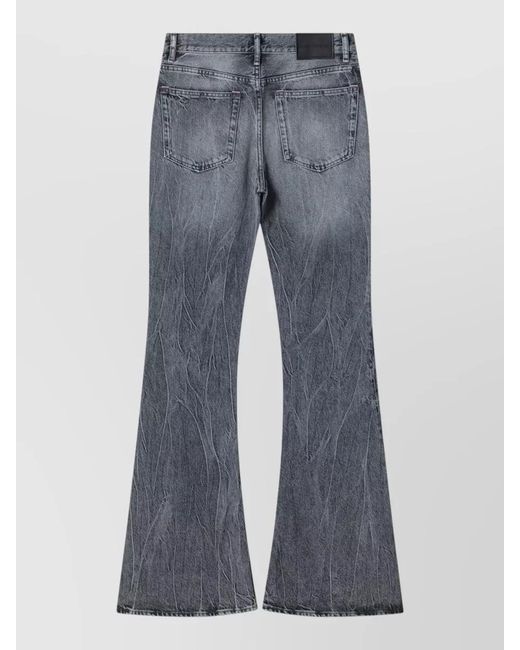 Acne Blue Belt Loop Flared Leg Five Pocket Trousers