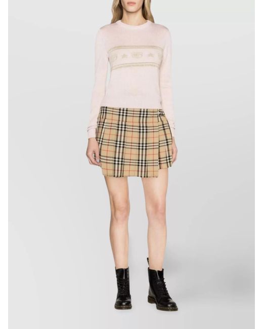 Chiara Ferragni Pink Knitwear With Embroidered Detail And Ribbed Cuffs