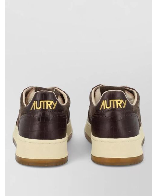 Autry Multicolor Lace Up Shoes Casual Crocodile Texture Rubber