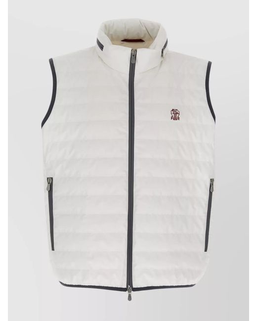 Brunello Cucinelli Gray Quilted Gilet for men
